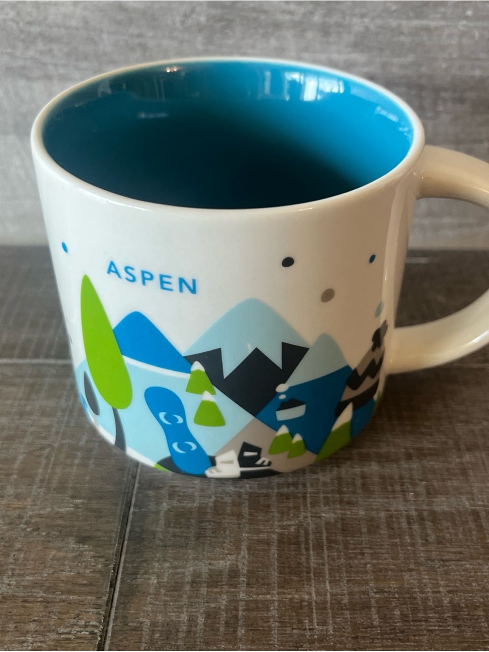 Starbucks Aspen You Are Here Coffee/Tea Mug Cup 14oz 2013 Beige/